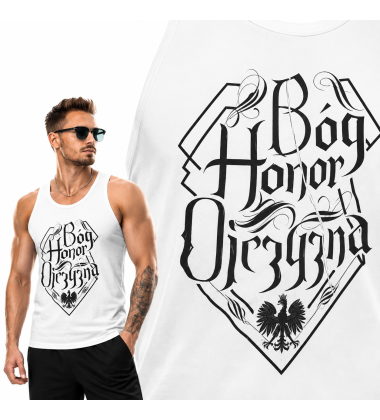 tank-top patriotyczny B-H-O CZARNY NAPIS